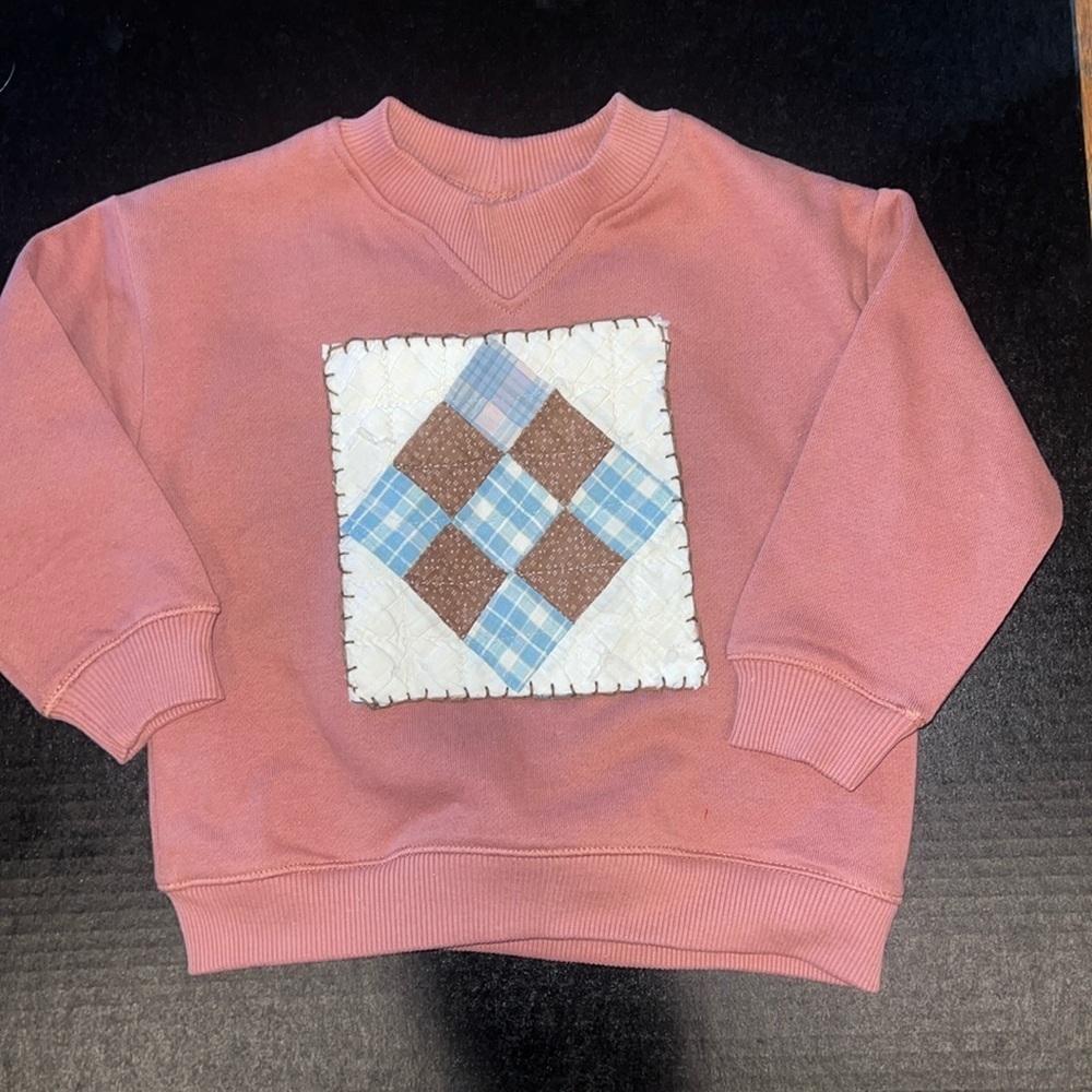 Child’s Patchwork Quilt Block Crewneck Sweatshirt